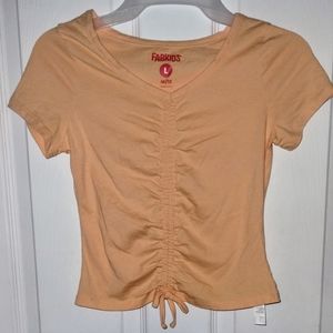 NWOT Girl's Size L 10/12 Ribbed Top. Peachy Orange Color